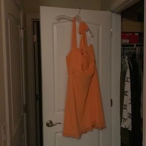 Chiffon halter short bridal dress